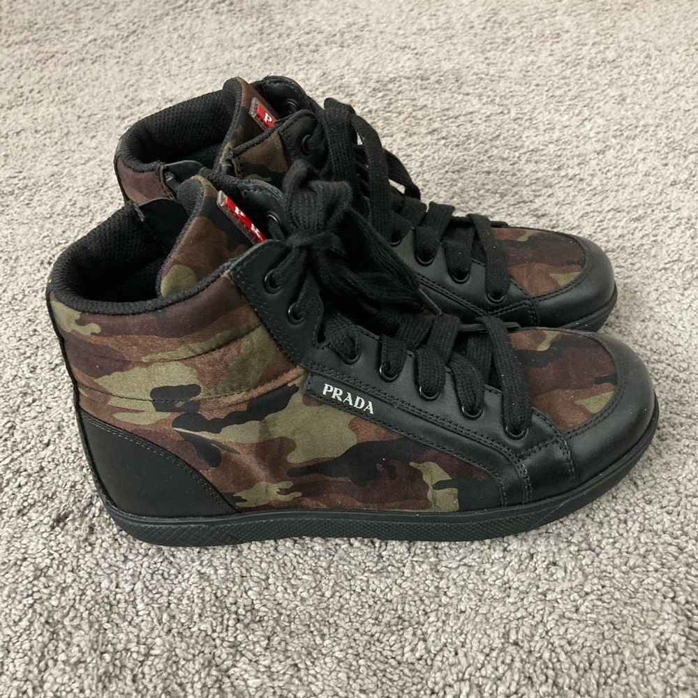 Kids Camo Prada high top sneakers-new without box